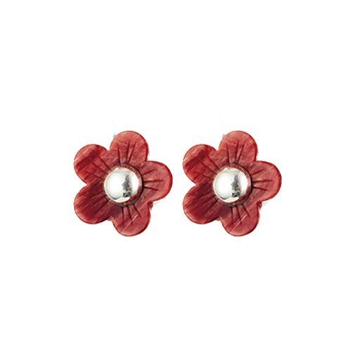 ARETES FLOWER SP. ROJO MISS