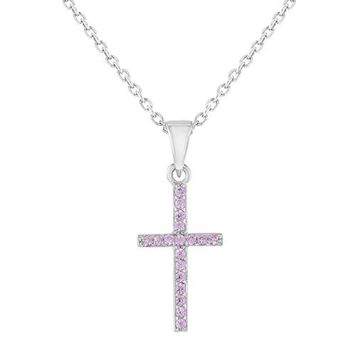 COLLAR CRUZ ROSADA KIDS