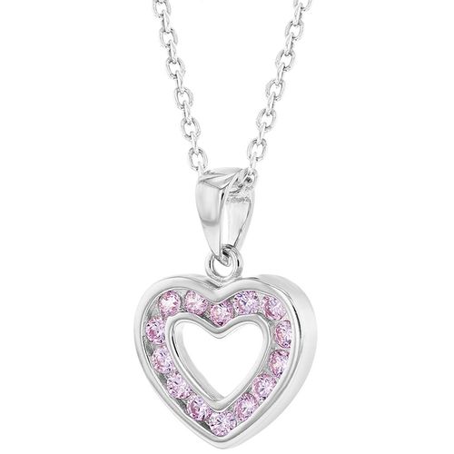 COLLAR CORAZON ZIRCON ROSADO KIDS