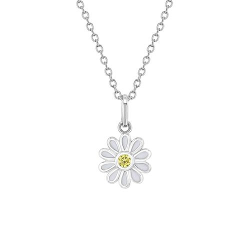 COLLAR MARGARITA ESMALTE Y ZIRCÓN AMARILLO KIDS
