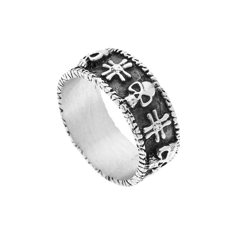 ANILLO CALAVERA CRUZ HOMBRE