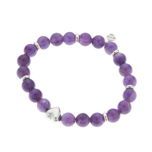 PULSERA CORAZÓN AMATISTA BASIC