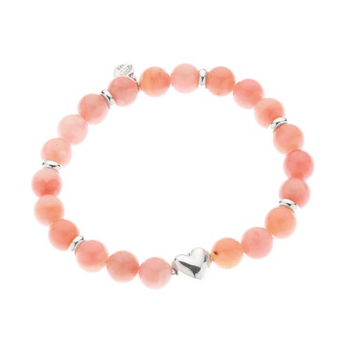 PULSERA CORAZÓN ÓPALO ROSADO BASIC