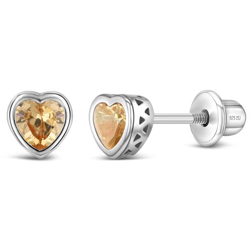 ARETES CORAZÓN CRISTAL CITRINO KIDS