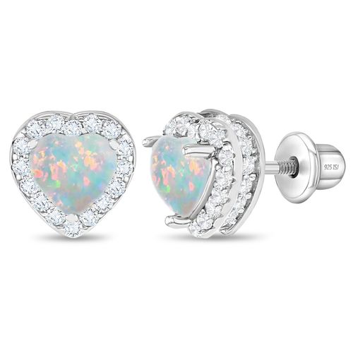 ARETES CORAZÓN ÓPALO Y CRISTAL KIDS