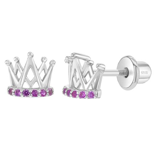 ARETES CORONA BASE ROSADA KIDS