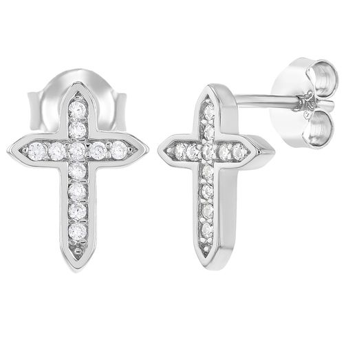 ARETES CRUZ EN PUNTA C/ ZIRCÓN CRISTAL KIDS