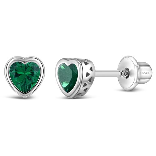 ARETES CORAZÓN ZIRCÓN ESMERALDA KIDS