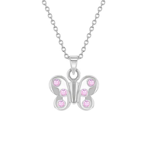 COLLAR MARIPOSA ZIRCONES ROSADOS KIDS