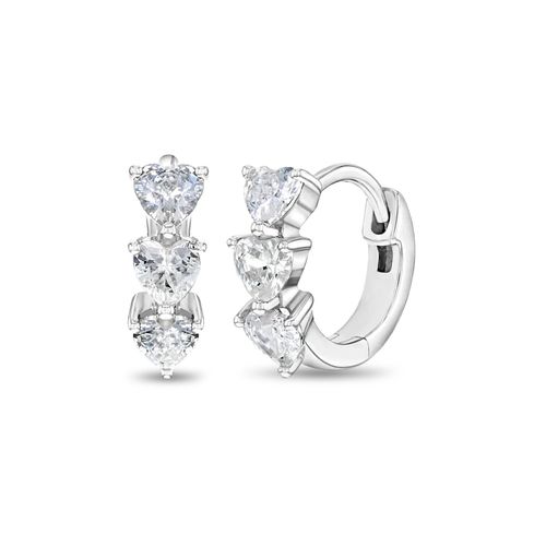 ARETES ARO 3 CORAZONES CRISTAL KIDS
