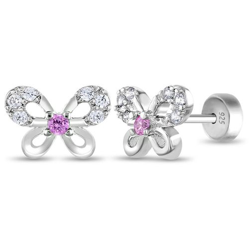 ARETES LACITOS ZIRCONES ROSADOS/CRISTAL KIDS