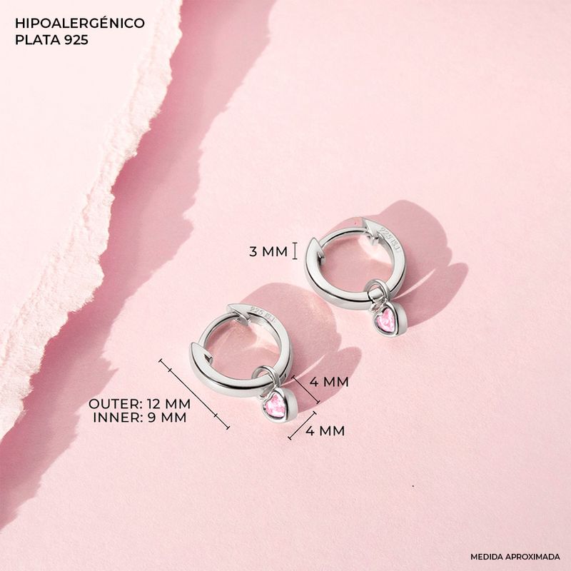 ARETES LARGOS ROSADO - PLATA925