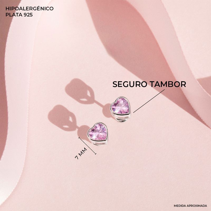 ARETES LARGOS ROSADO - PLATA925