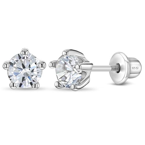 ARETES ZIRCÓN CRISTAL CLASICO 5 UÑAS KIDS