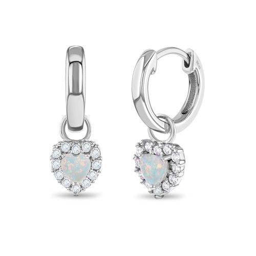 ARETES CORAZON COLGANTE ZIRCON / OPALO